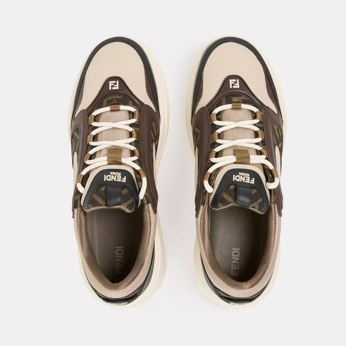 FENDI FORCE Multicolor leather BROWN