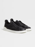 ZEGNA BLACK TRIPLE STITCH