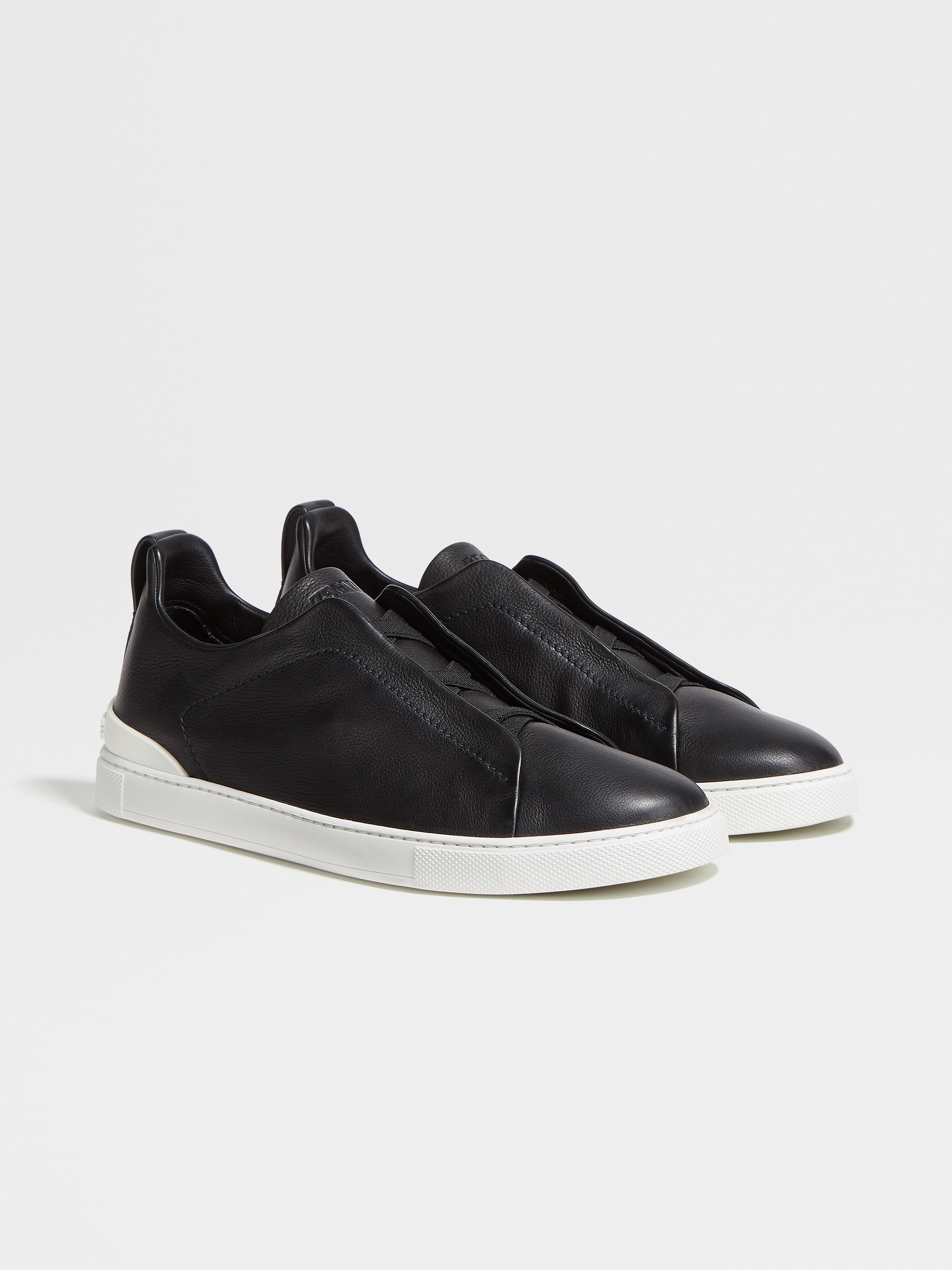 ZEGNA BLACK TRIPLE STITCH