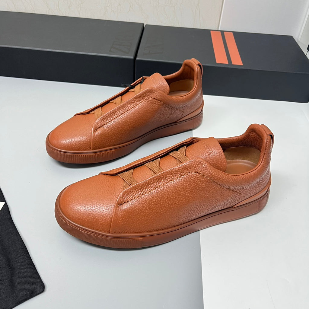 ZEGNA ORANGE TRIPLE STITCH