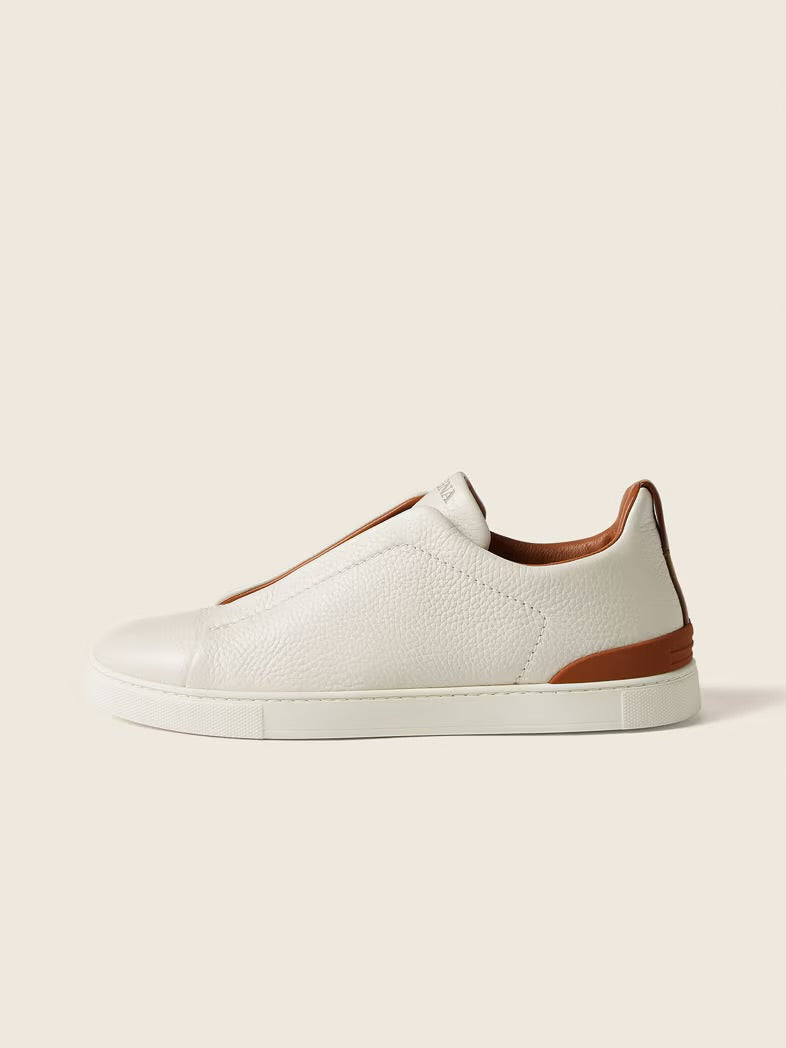 ZEGNA WHITE LEATHER  TRIPLE STITCH™
