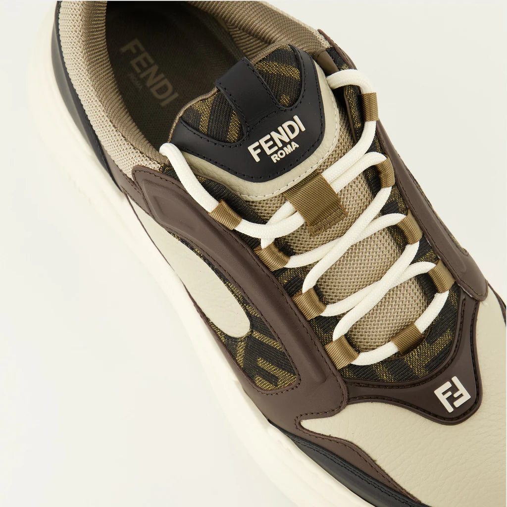 FENDI FORCE Multicolor leather BROWN