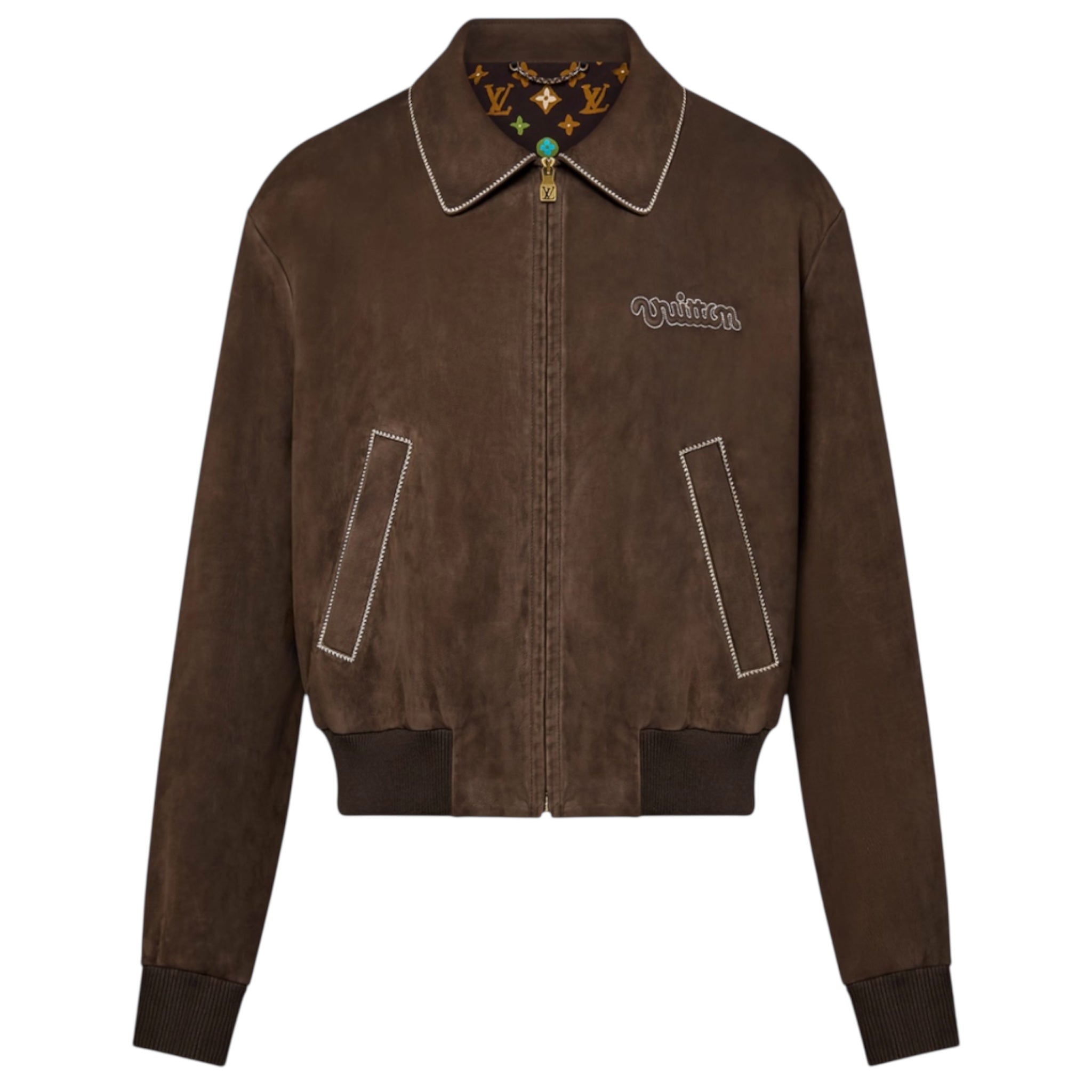 Veste Louis Vuitton Marron Calfskin Bomber