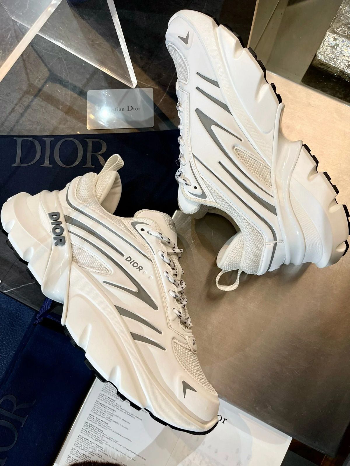 SNEAKER DIOR B44 BLADE A MAILLE BLANC