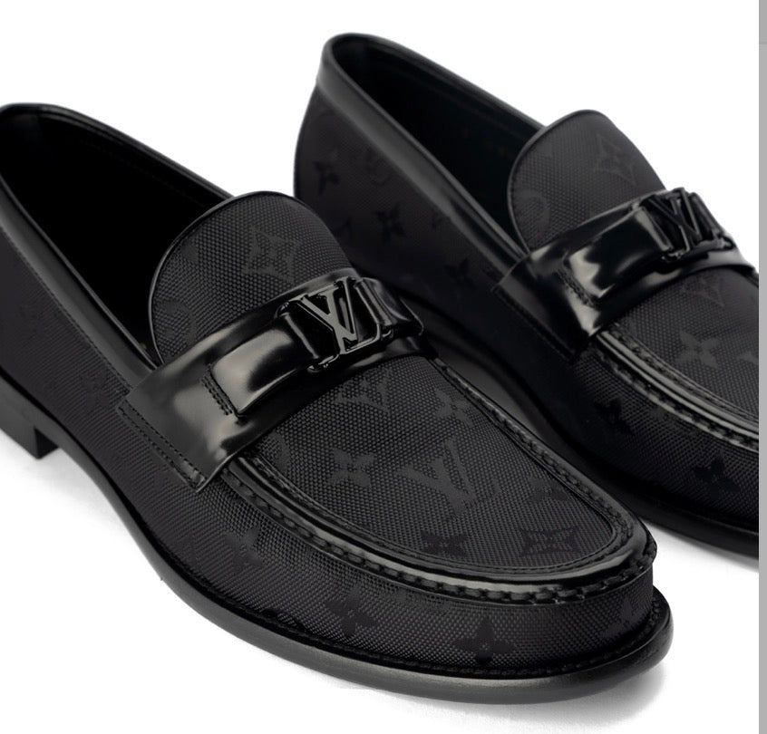 MOCASSIN LOUIS VUITTON BLACK MATE PRESTIGE