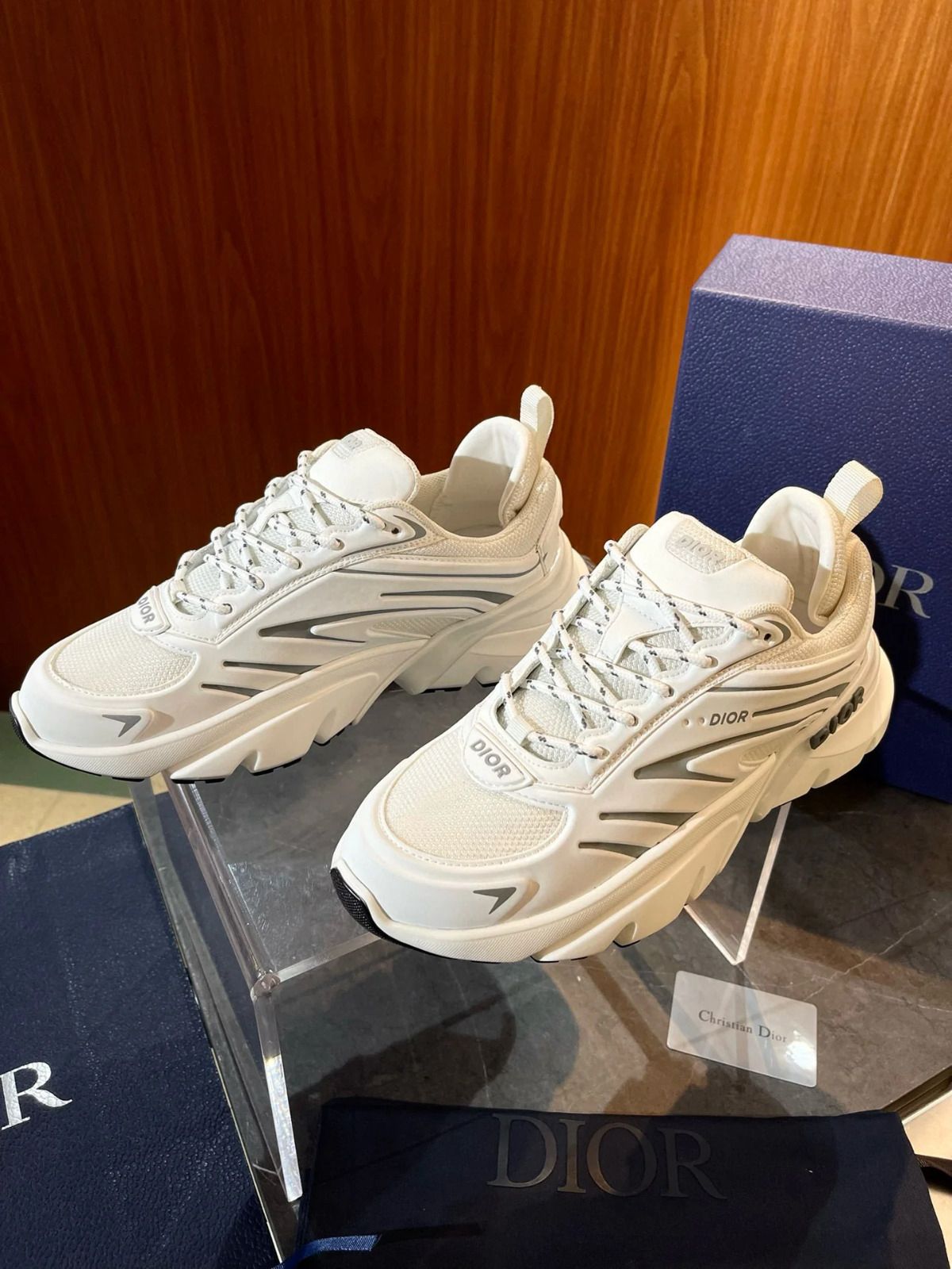 SNEAKER DIOR B44 BLADE A MAILLE BLANC