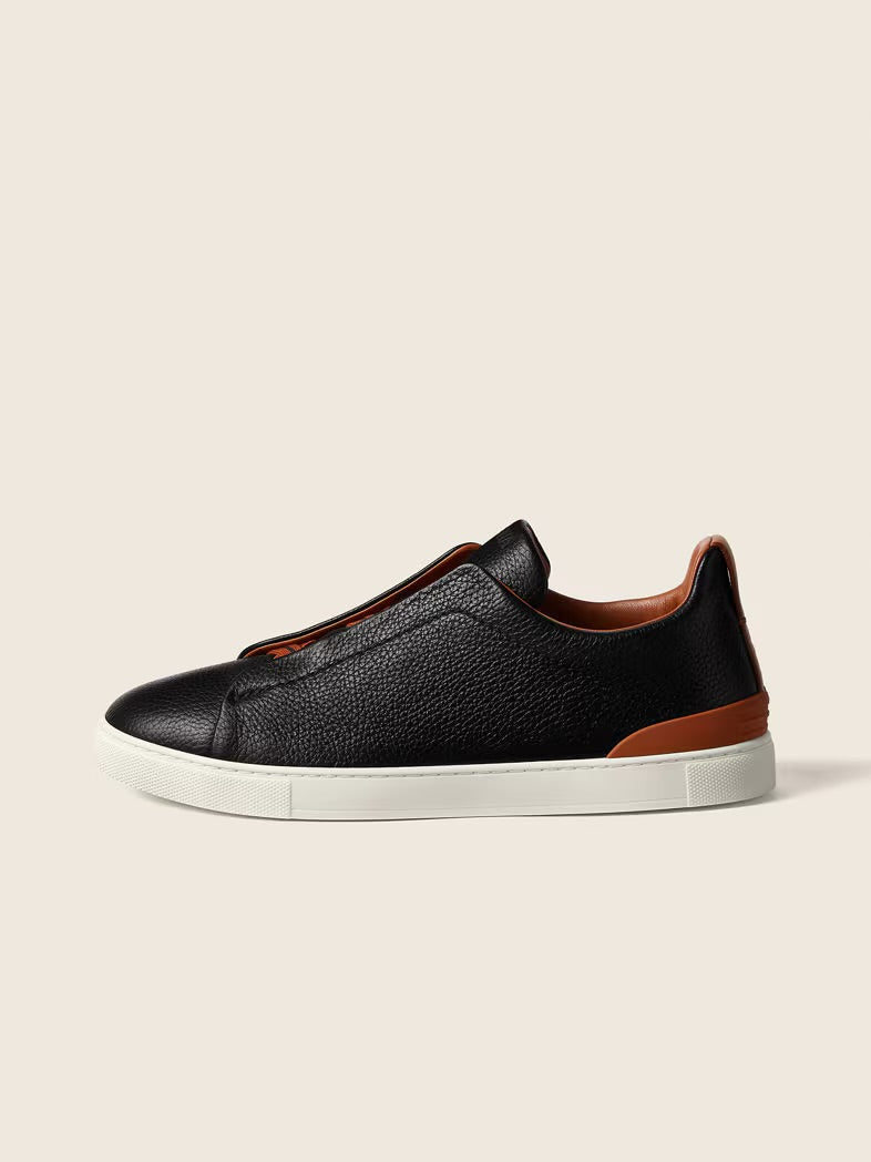 ZEGNA BLACK TRIPLE STITCH