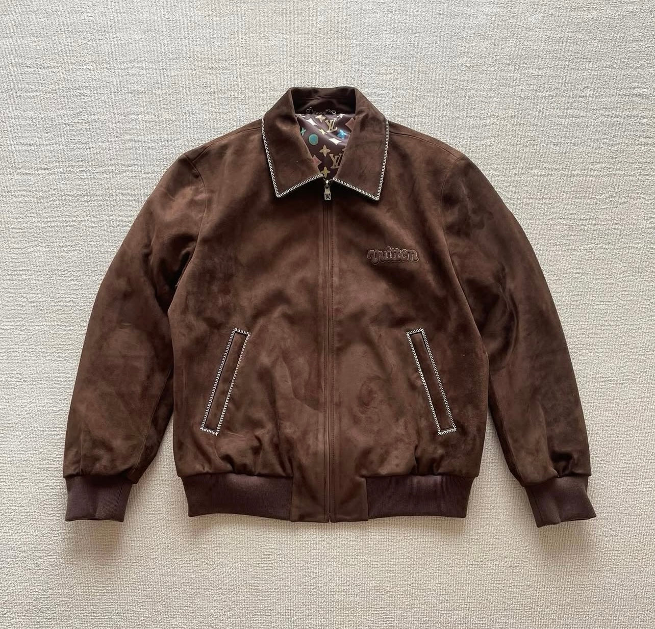 Veste Louis Vuitton Marron Calfskin Bomber