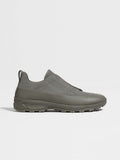 ZEGNA GREY SUEDE AND LEATHER TRIPLE STITCH™ MONTE SNEAKERS