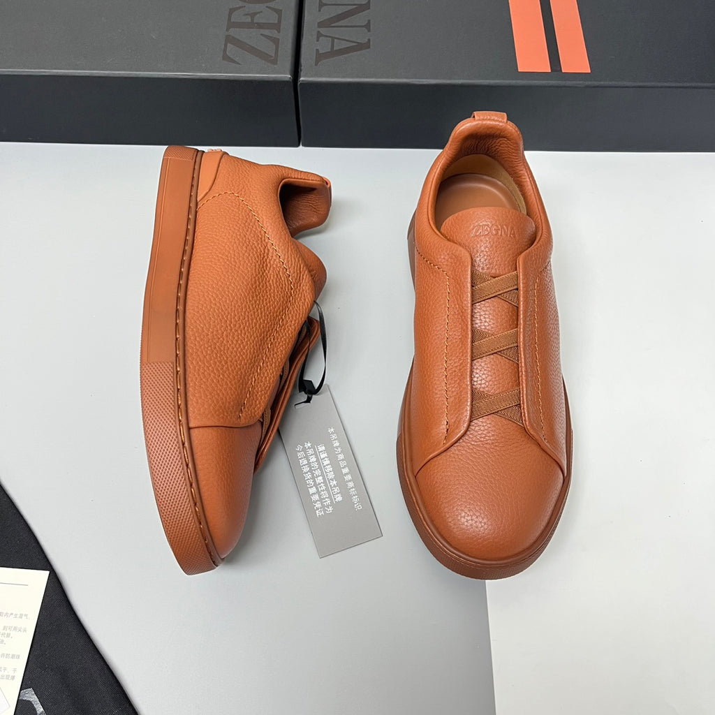 ZEGNA ORANGE TRIPLE STITCH