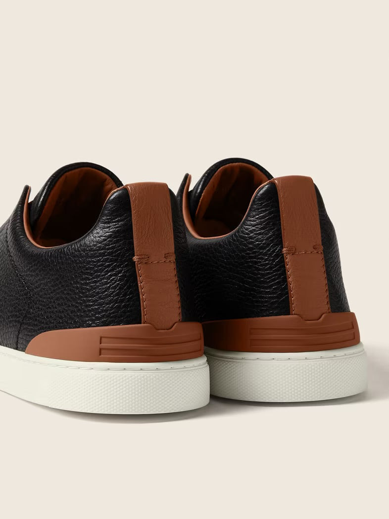 ZEGNA BLACK TRIPLE STITCH