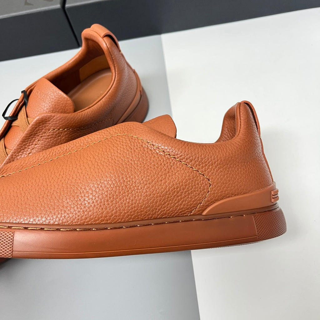 ZEGNA ORANGE TRIPLE STITCH