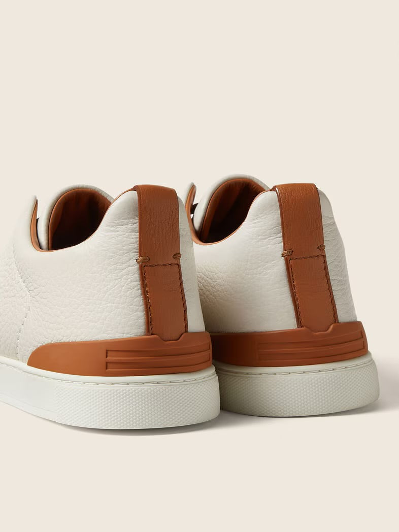 ZEGNA WHITE LEATHER  TRIPLE STITCH™