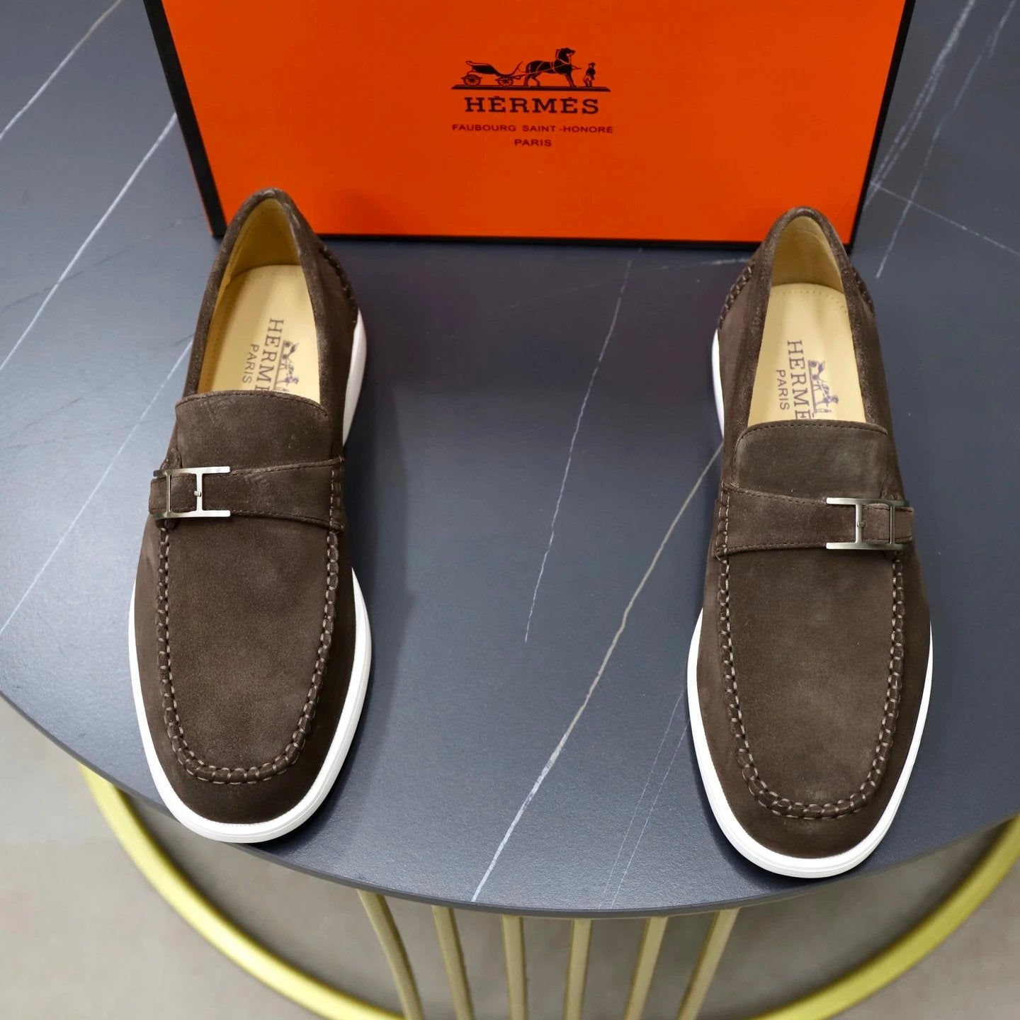 Mocassin Hèrmes Marron Prestige