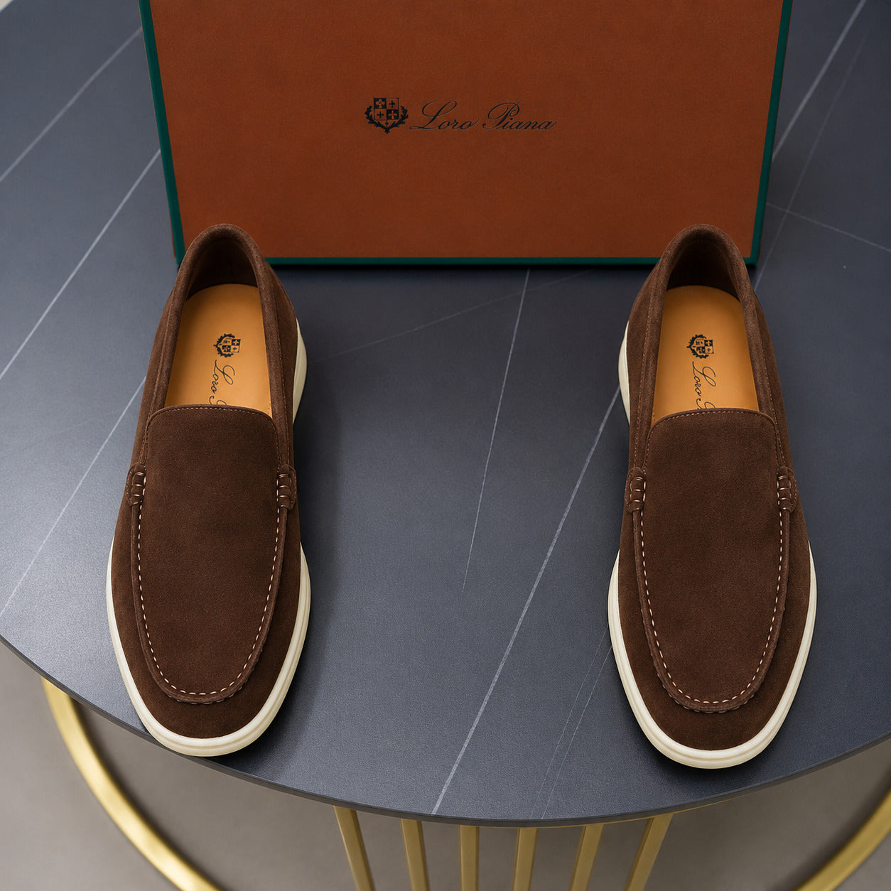 LORO PIANA - OPEN WALK SUEDE MARRON