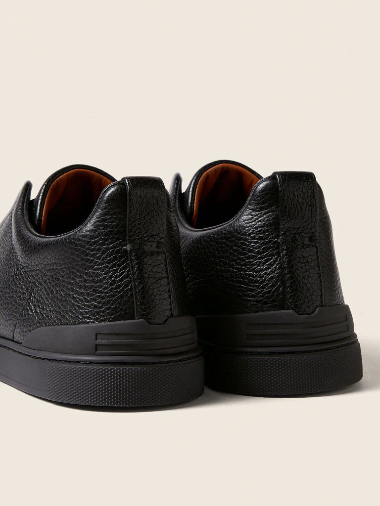 ZEGNA BLACK MATE TRIPLE STITCH