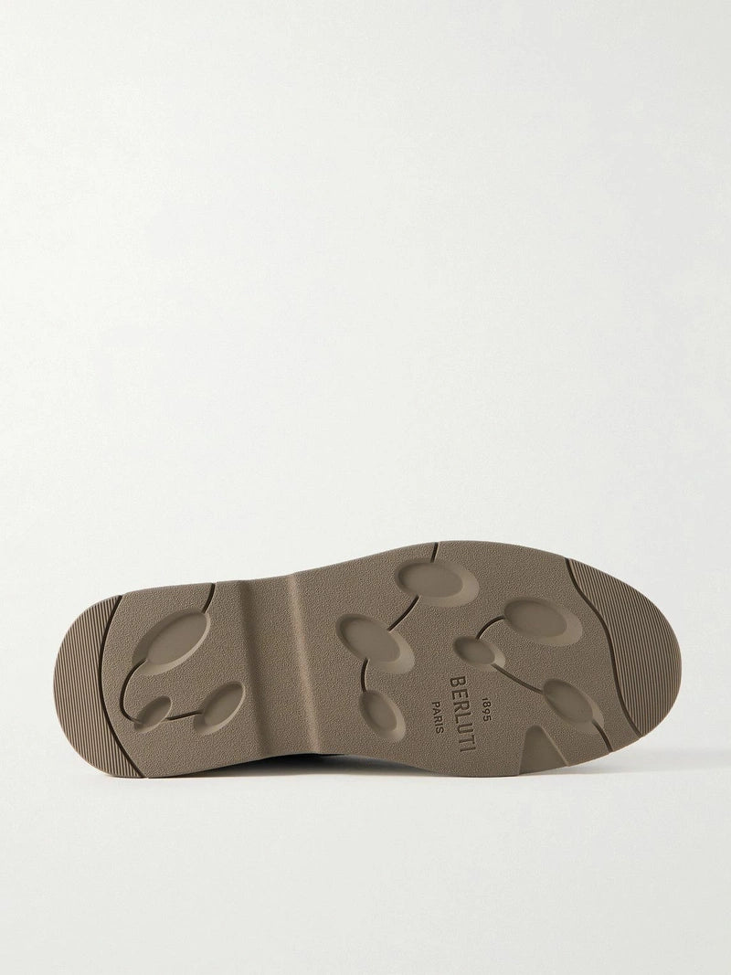 Berluti - Échappée Scritto Suede Slip-On Sneakers - Blue